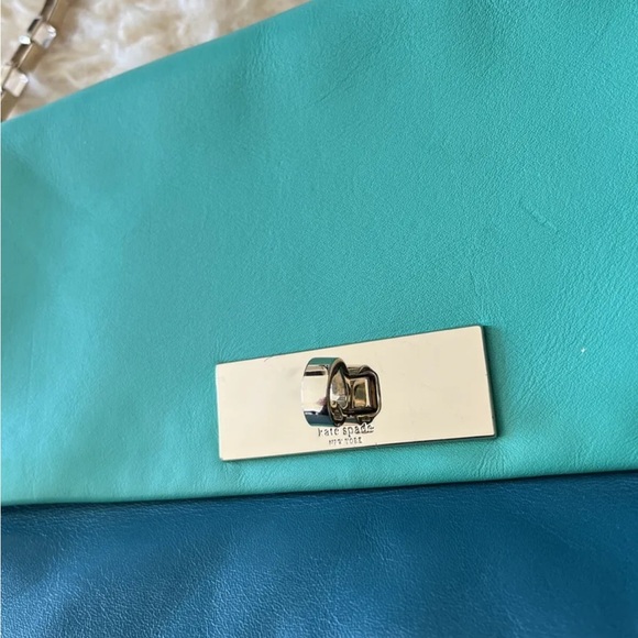 Kate Spade MEDIUM FLAP SHOULDER Chain BAG LEATHER Turquoise - Picture 2 of 3